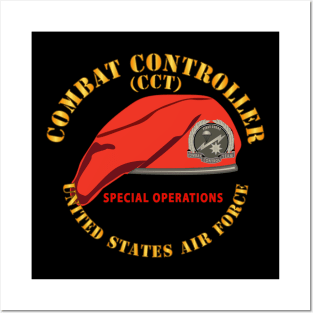 Combat Control Team Badge w Red Beret - SOF - USAF X 300 Posters and Art